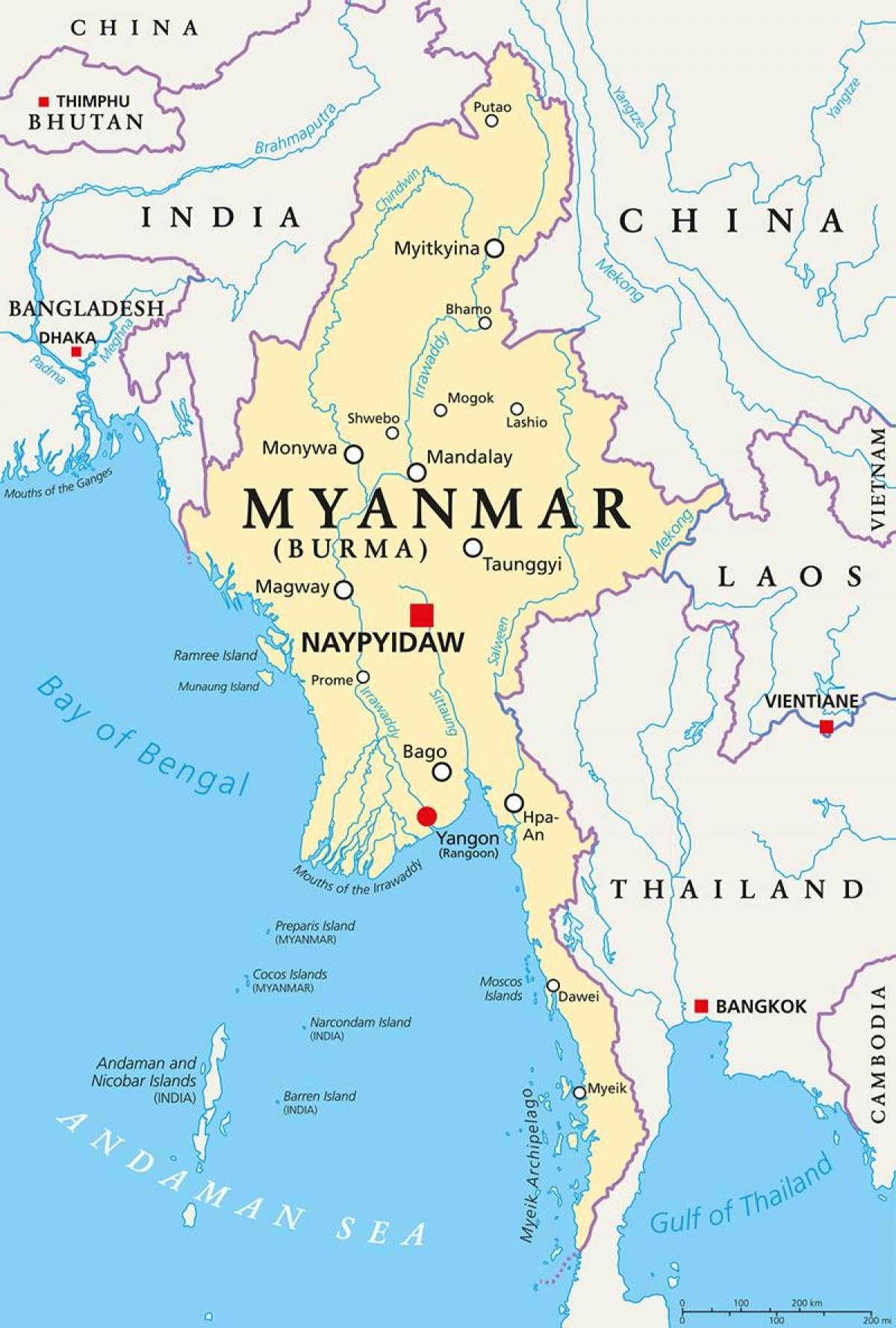 Мьянмар улс орны газрын зураг