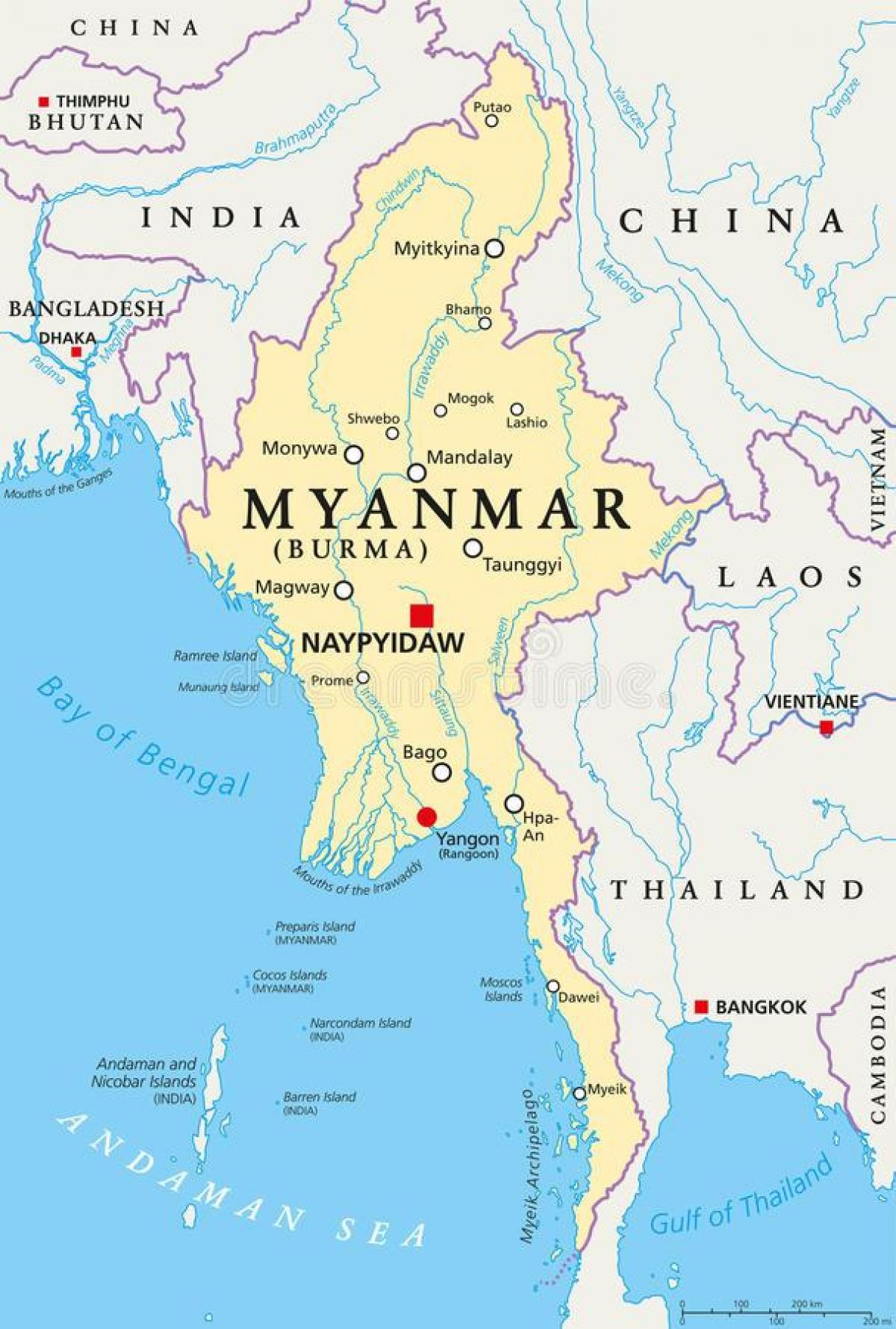 naypyidaw Мьянмар газрын зураг