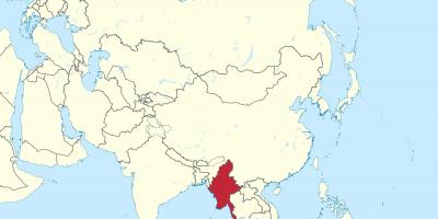 Дэлхийн газрын зураг Мьянмар Бирм