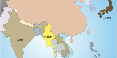 Мьянмар дахь дэлхийн газрын зураг нь