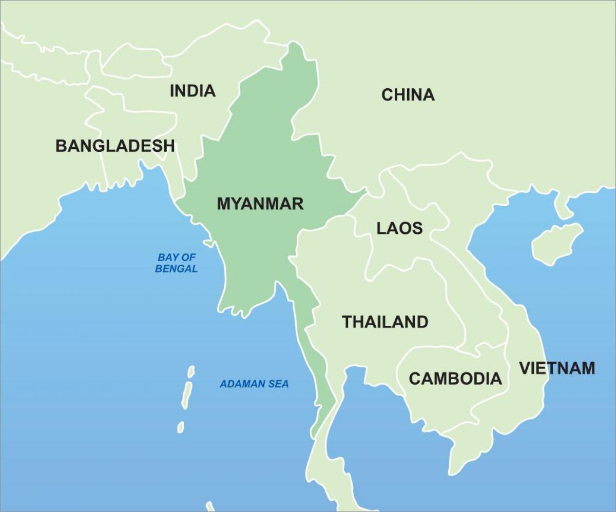 Мьянмар азийн газрын зураг