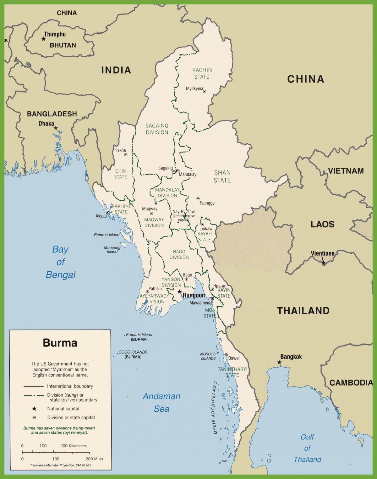 Бирм улс төрийн газрын зураг