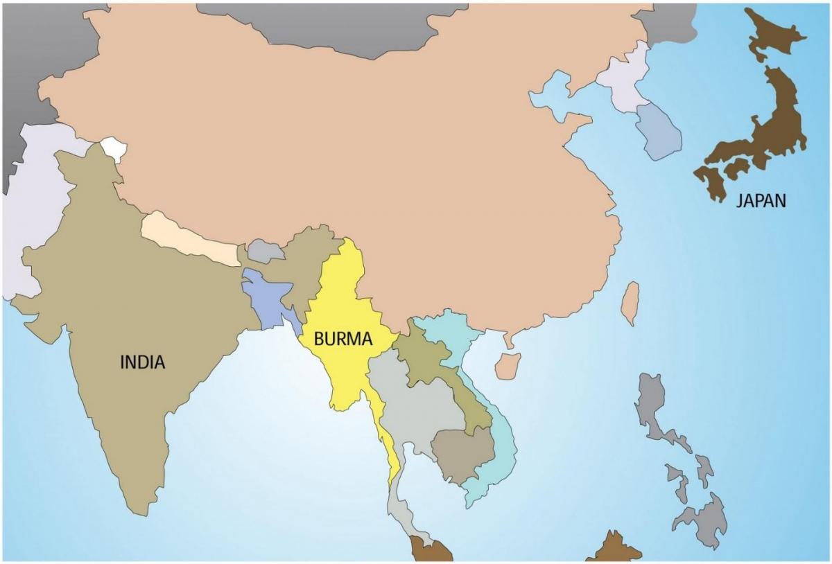 Мьянмар дахь дэлхийн газрын зураг нь